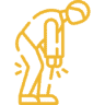icon of overweight person feeling tired and drained