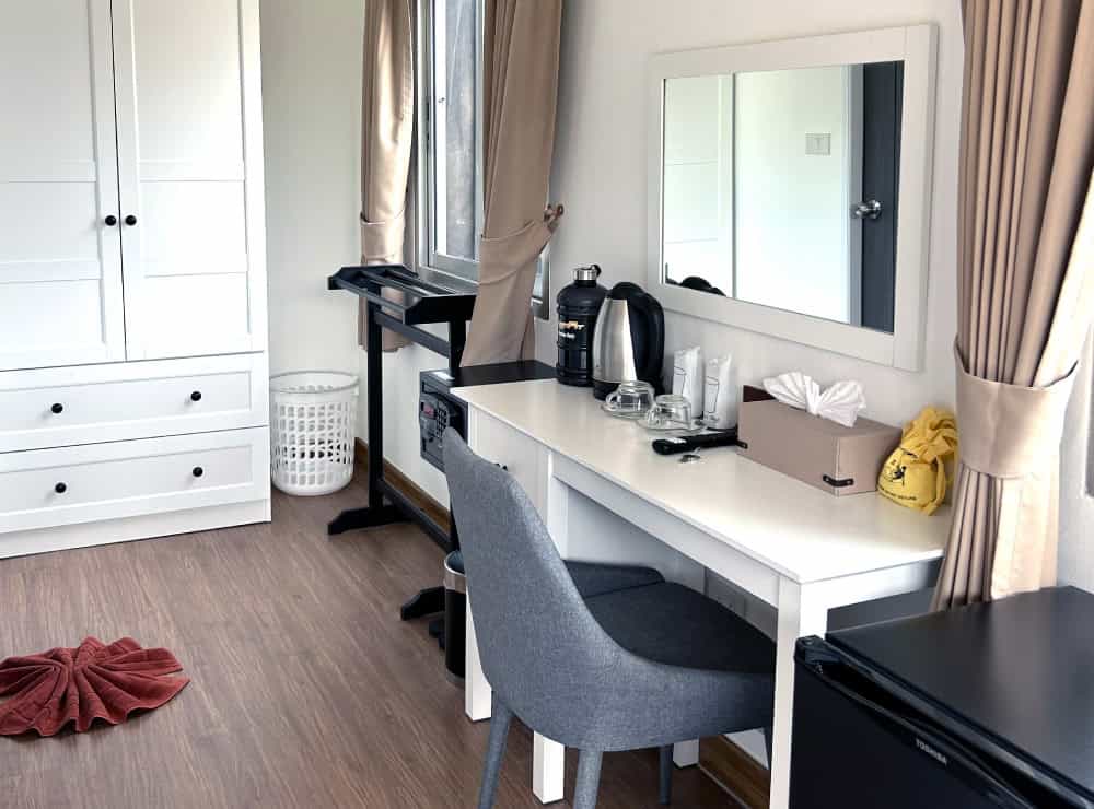 image of PhuketFit standard room desk at health & fitness resort Thailand