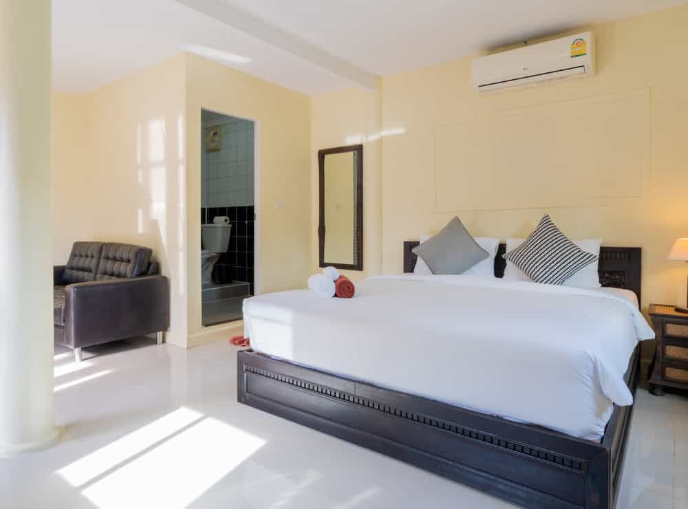 image of PhuketFit standard room bedroom at Thailand health & fitness resort