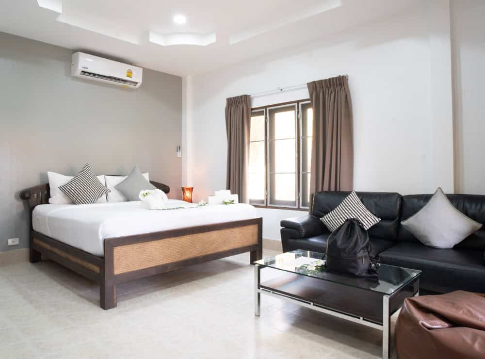image of PhuketFit Standard Villa bed at Thailand health & fitness retreat