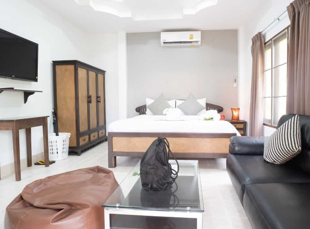 image of PhuketFit Standard Villa bedroom at Thailand health & fitness retreat