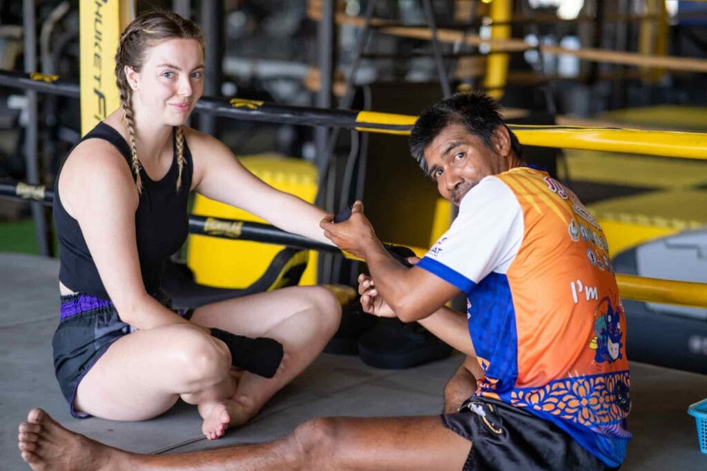 Muay Thai Trainer Gee -Muay Thai preparations at PhuketFit Fitness and Weight Loss Retreat