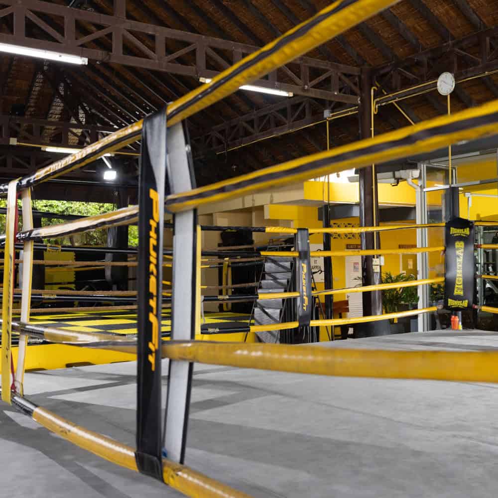 phuketfit-facilities-muay-thai-boxing-ring-at-premier-health-and-fitness-retreat-thailand image of muay thai boxing ring at PhuketFit Thailand fitness bootcamp resort