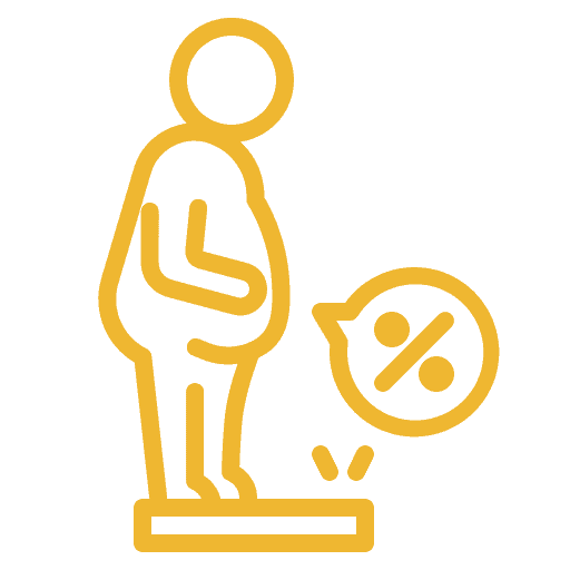 icon of overweight person standing on a scale at PhuketFit