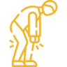 icon of overweight person feeling tired and drained