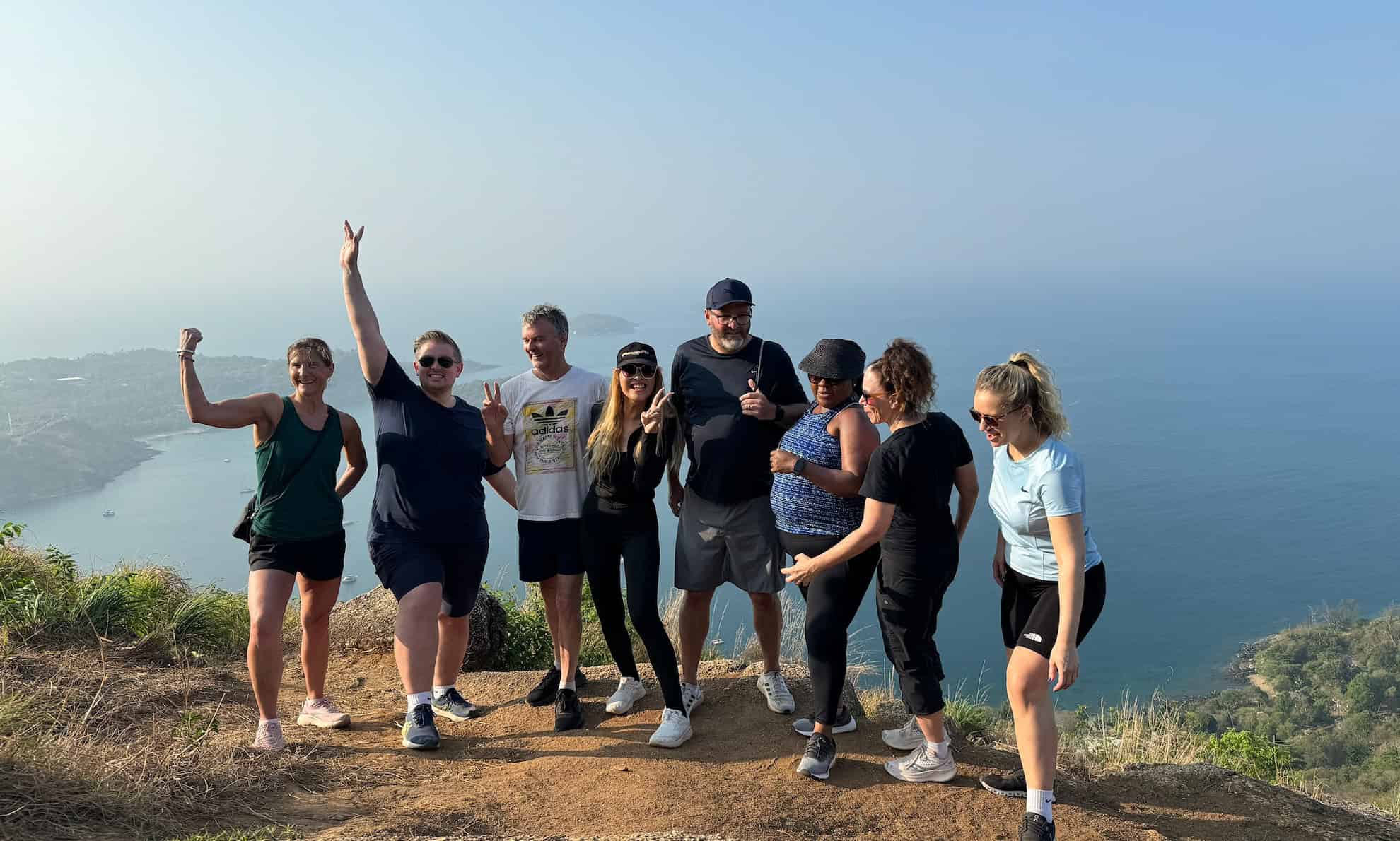 Screenshot A wellness retreat crew running along Promthep Cape in Phuket during a sunrise session.