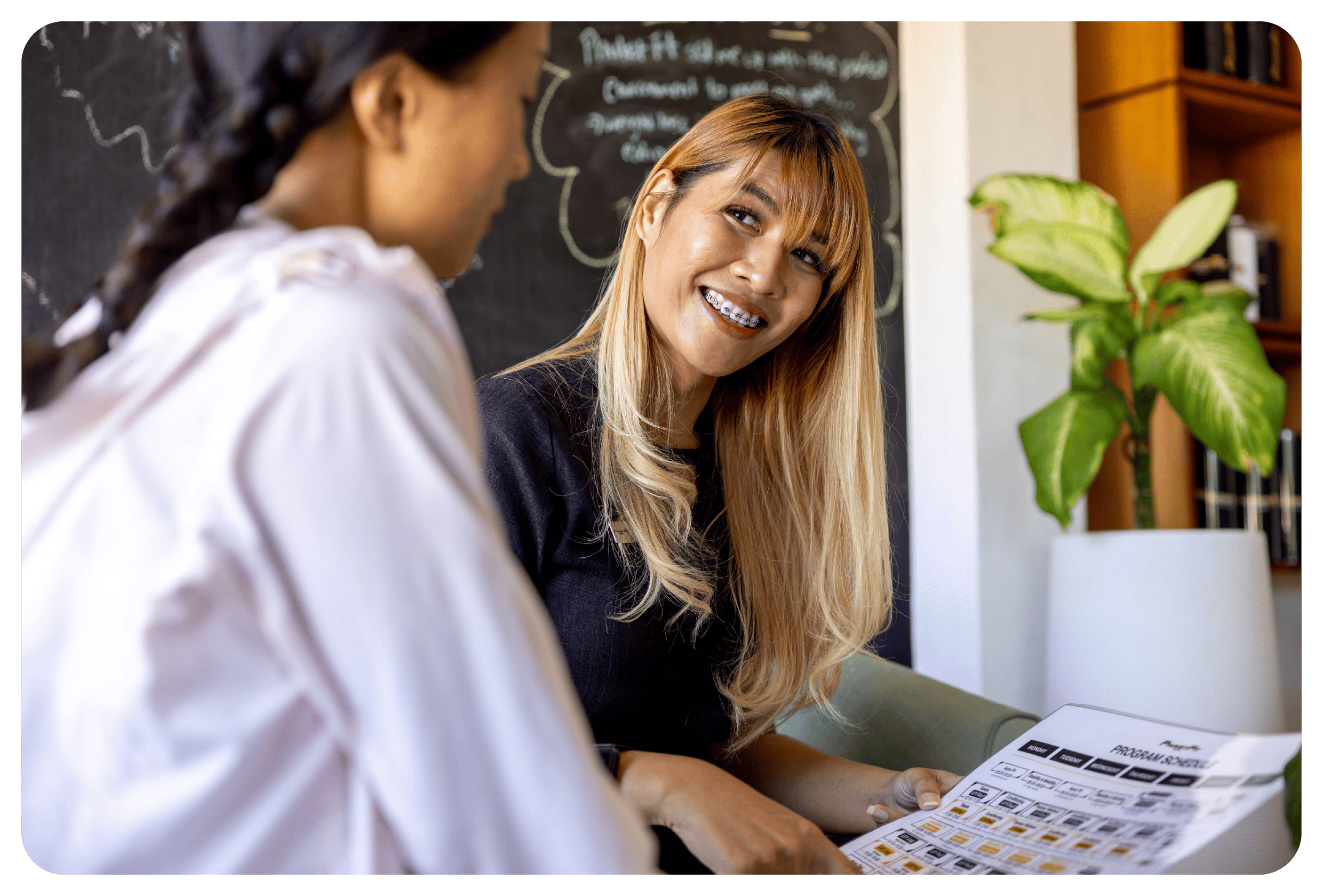 photo of guest arriving to phuketfit and onboarding at reception office