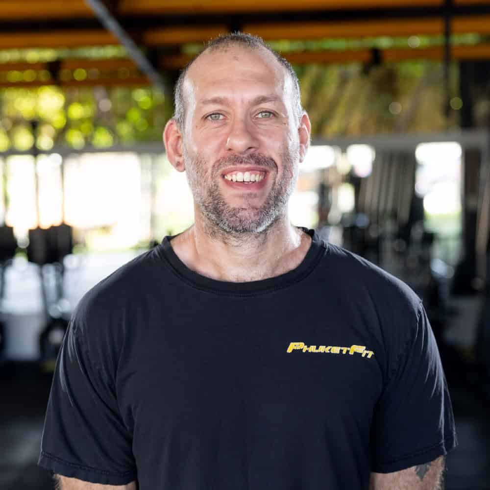 image of PhuketFit head coach Efe at fitness and weight loss bootcamp in Thailand